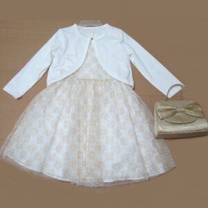 Dress Glitter Skirt by Rare Editions, Glitter Bag & Shrug size 4/5 NEW